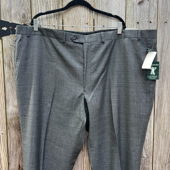 LAUREN RALPH LAUREN Ultraflex Gray Wool Trouser Suit Pants Mens 48W NWT NEW - Picture 3 of 12